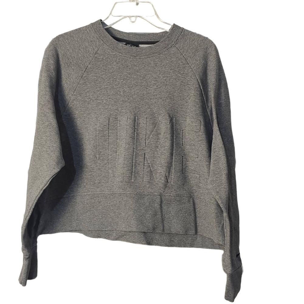 Nike Womens Gray Logo Crop Sweatshirt Medium‎